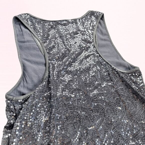 Romeo & Juliet Couture Grey Sequin NYE Cocktail Dress Racerback Women's - Picture 7 of 9